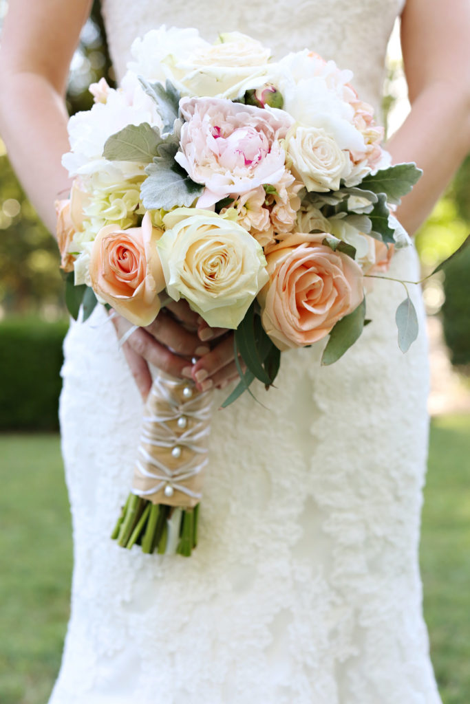 bridal bouquet at romantic pinehurst wedding